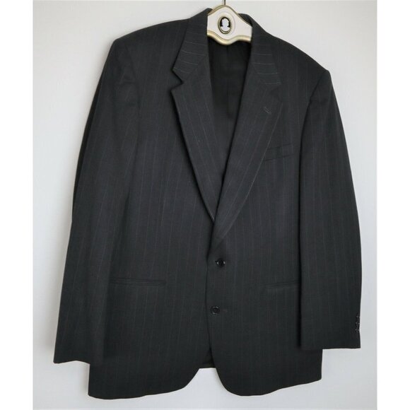 VINTAGE MEN'S GRAY PINSTRIPE BLAZER JACKET SPORT COAT - NINO CERRUTI - SIZE 46L - Picture 3 of 6